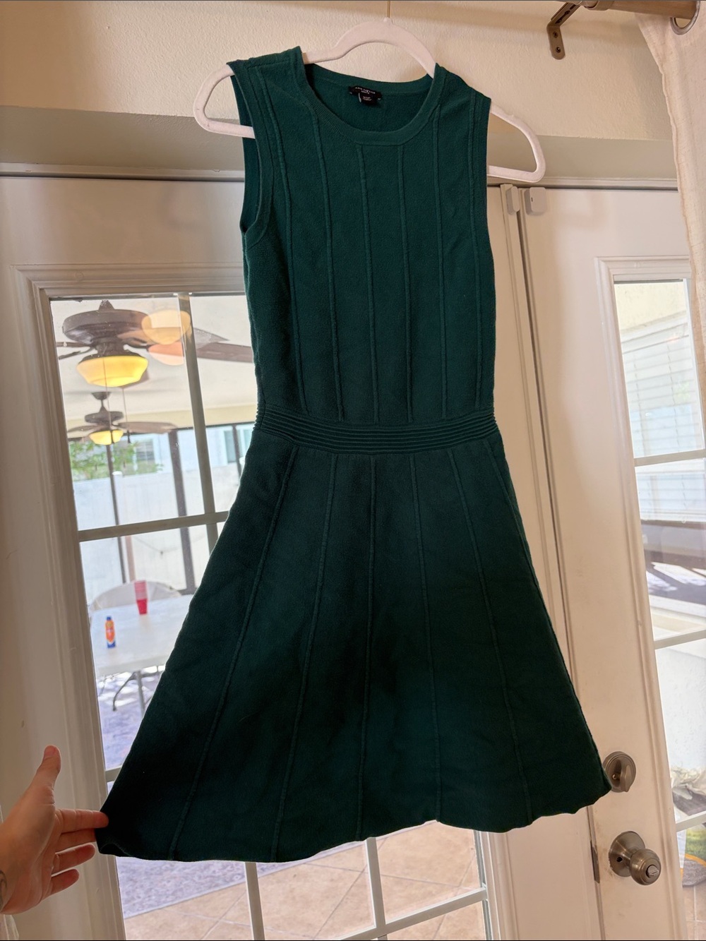 Ann Taylor Girls' Dark Green Sleeveless Knit Fit-and-Flare Dress